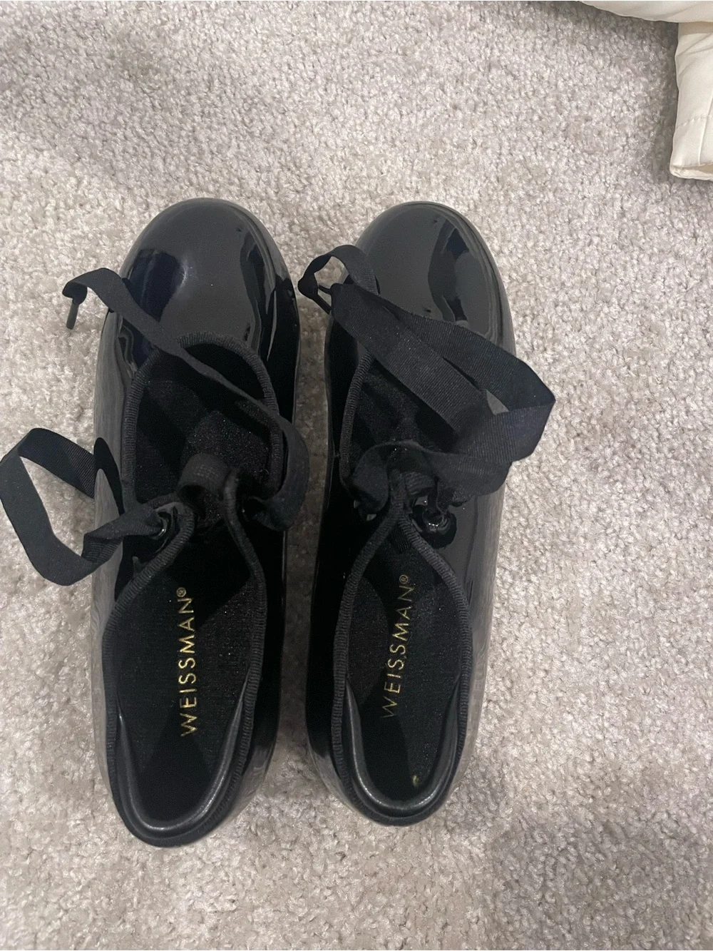 Weissman Black Tap Shoe with Silver Taps and black lace.